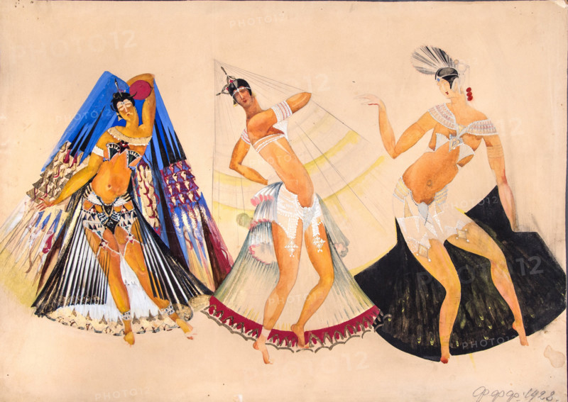 Costume design for the ballet "La Bayadère" by L. Minkus, 1928. Creator: Fyodor Fyodorovsky.