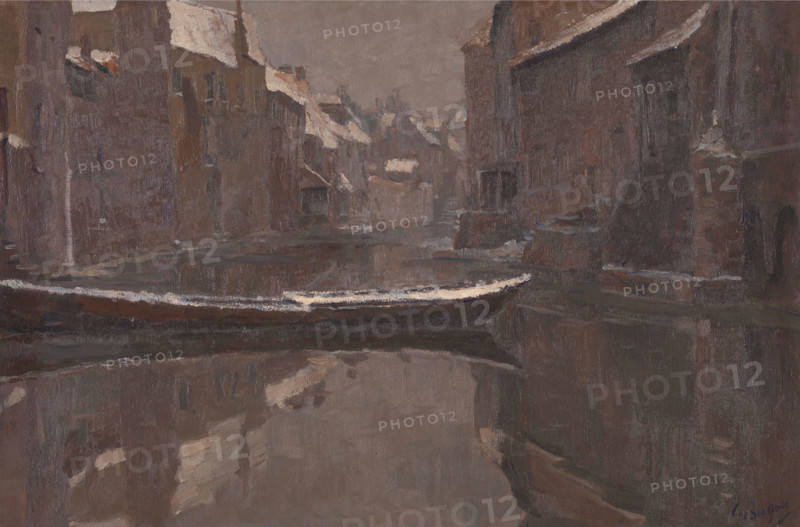 Old Canal at Ghent in Winter. Creator: Georges Buysse.