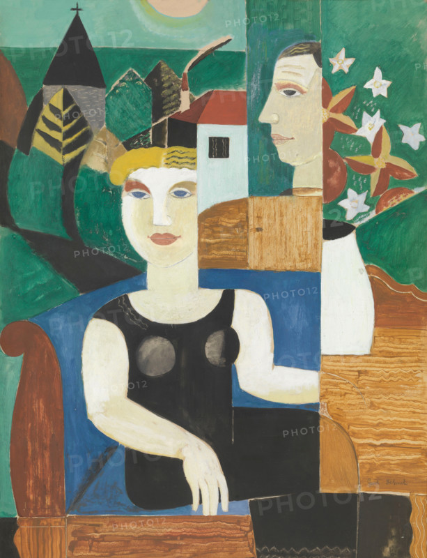 The Artist and his Wife in the Moonlight (Us in Deurle), 1927. Creator: Gustave De Smet.