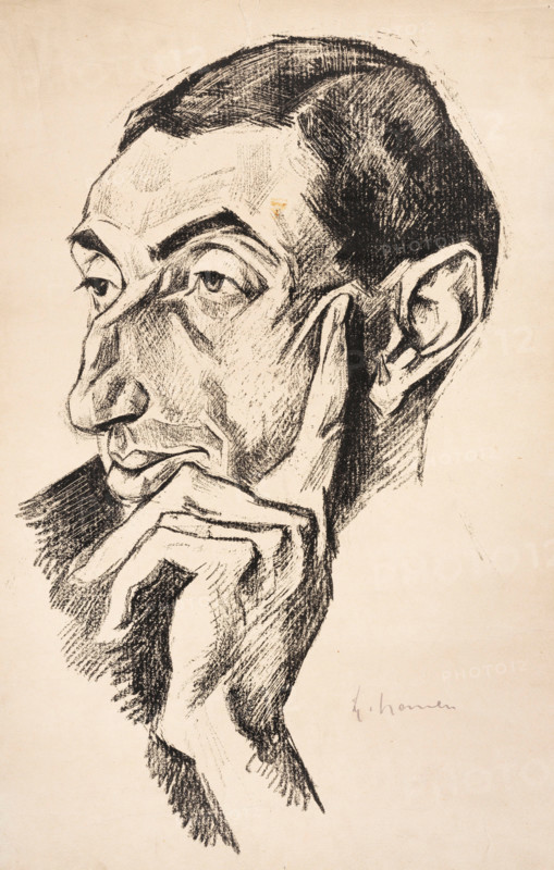 Portrait of Alfred Flechtheim (1878-1937), 1919. Creator: Heinrich Nauen.