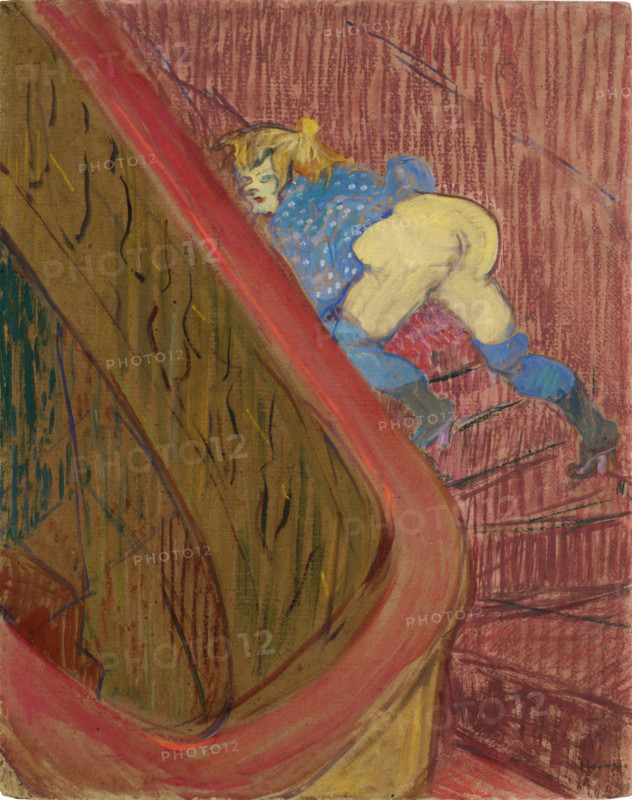 On the staircase of Rue des Moulins, 1893. Creator: Henri de Toulouse-Lautrec.