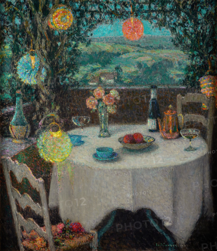 The Table under the Arbor (La table sous la tonnelle), 1932. Creator: Henri Eugene Le Sidaner.