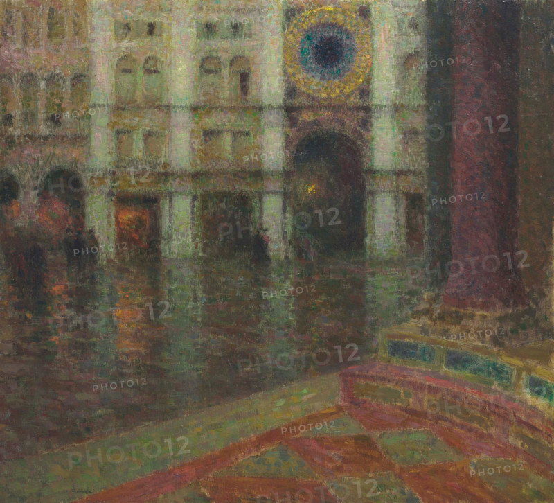 The clock in St. Mark's Square, 1906. Creator: Henri Eugene Le Sidaner.