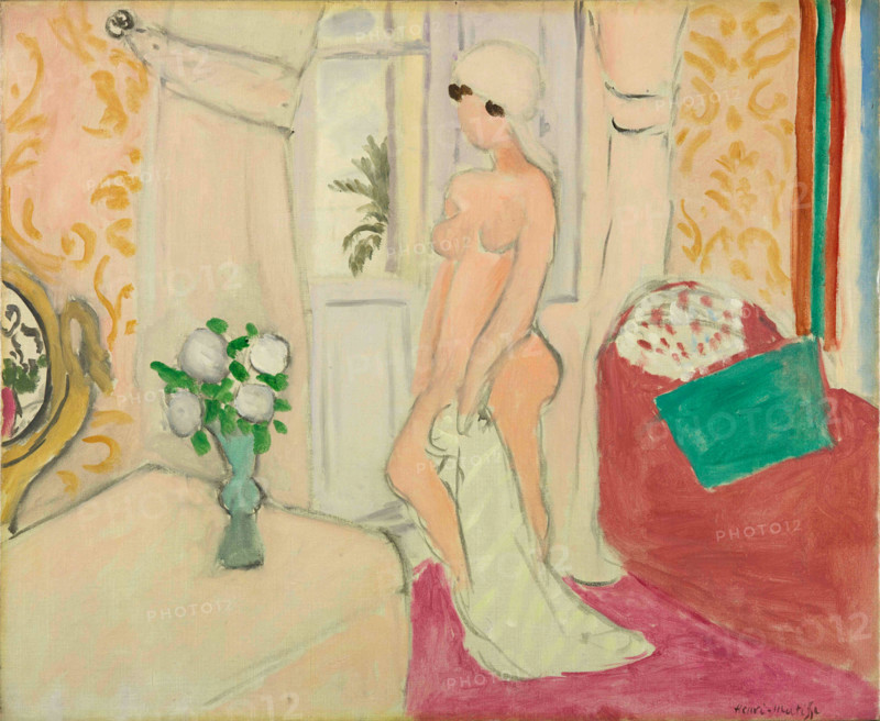 La jeune fille et le vase de fleur (ou Le nu rose), c1920. Creator: Henri Matisse.