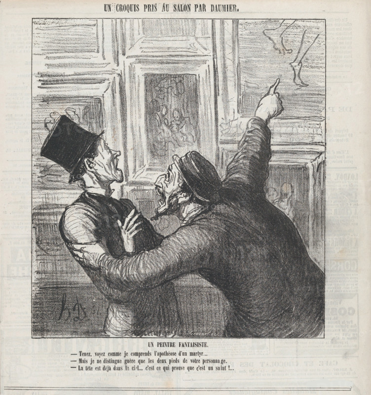 A fantastic painter, from "Sketches from the Salon". Le Charivari, May 11, 1865 Creator: Honore Daumier.