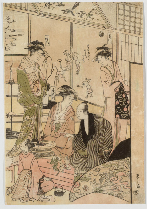 The Courtesans Miyagawa, Matsukaze, Kisegawa. Creator: Hosoda Eishi.