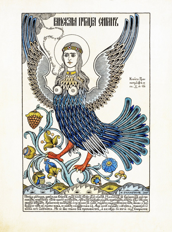 Sirin, Bird of Paradise, 1905. Creator: Ivan Bilibin.