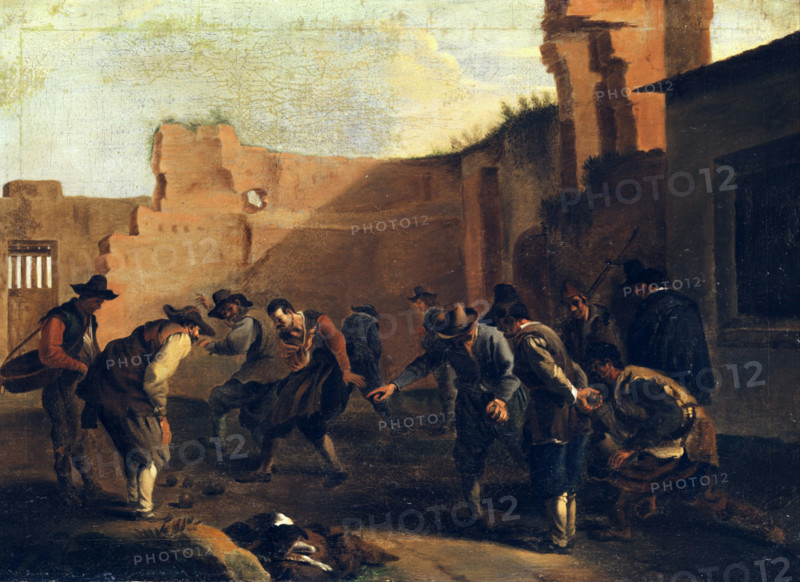 The bocce players, 17th century. Creator: Jan Miel.