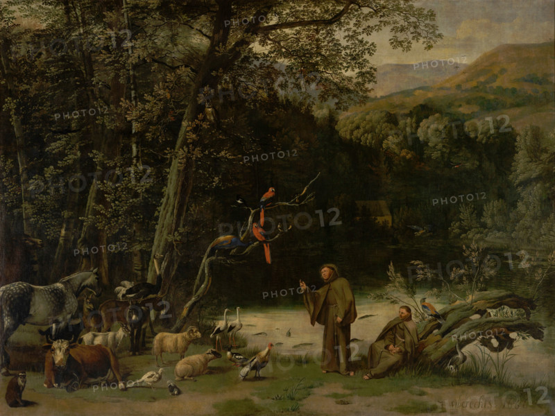Saint Francis Preaching to the Animals, 1666. Creator: Jan Siberechts.