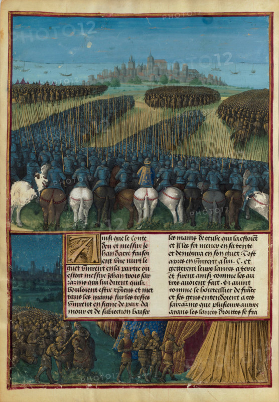 The Siege of Tunis. From "Les Passages d'outremer" by Sébastien Mamerot, 1474. Creator: Jean Colombe.
