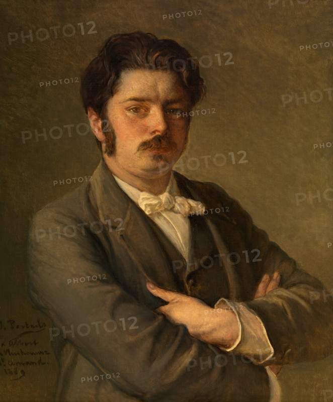 Portrait of the composer Albert de Vleeshouwer (1863-1913), 1889. Creator: Jean Francois Portaels.