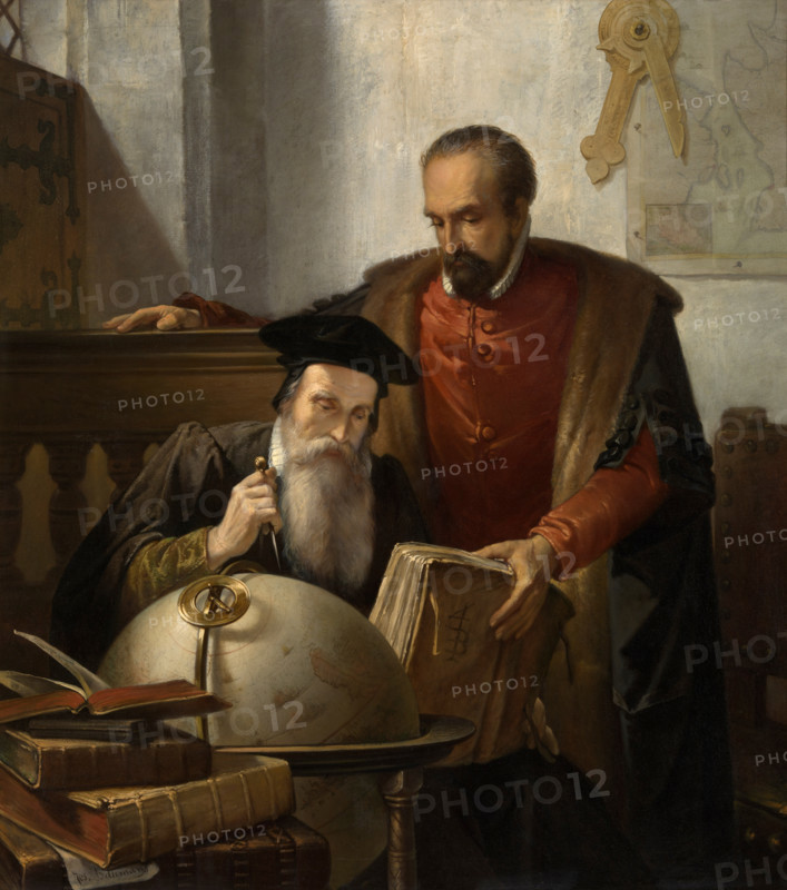 Gerhard Mercator and Abraham Ortelius, 1870. Creator: Joseph Bellemans.