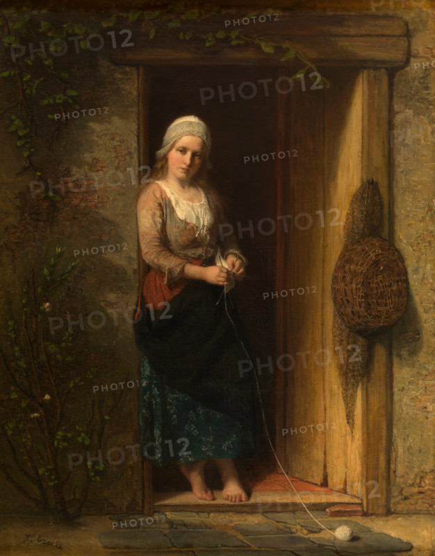 Ida, the Fisherman's Daughter at the Doorway, c1851. Creator: Jozef Israels.