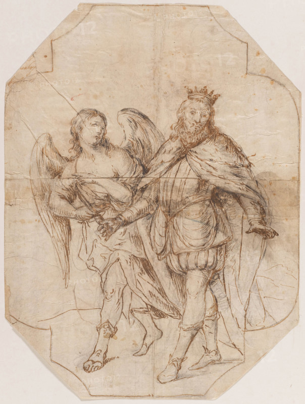 King Ferdinand III the Saint guided by the Angel during the siege of Seville. Creator: Juan de Valdés Leal.