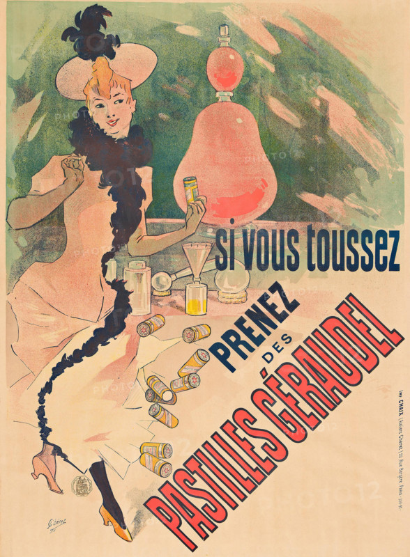 Si vous toussez, prenez des Pastilles Géraudel, 1891. Creator: Jules Cheret.