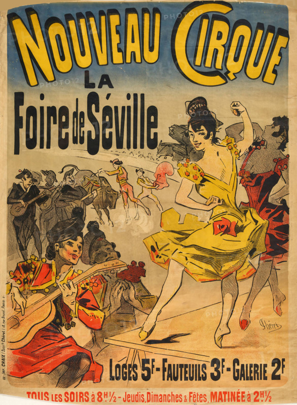 Nouveau Cirque. La foire de Séville, 1889. Creator: Jules Cheret.