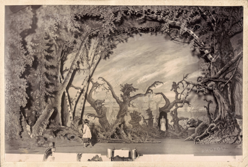 The Forbidden Forest. Scene from the 3rd act of the opera "Snow Maiden" by N.... Early 1890s. Creator: Karl August Fischer.