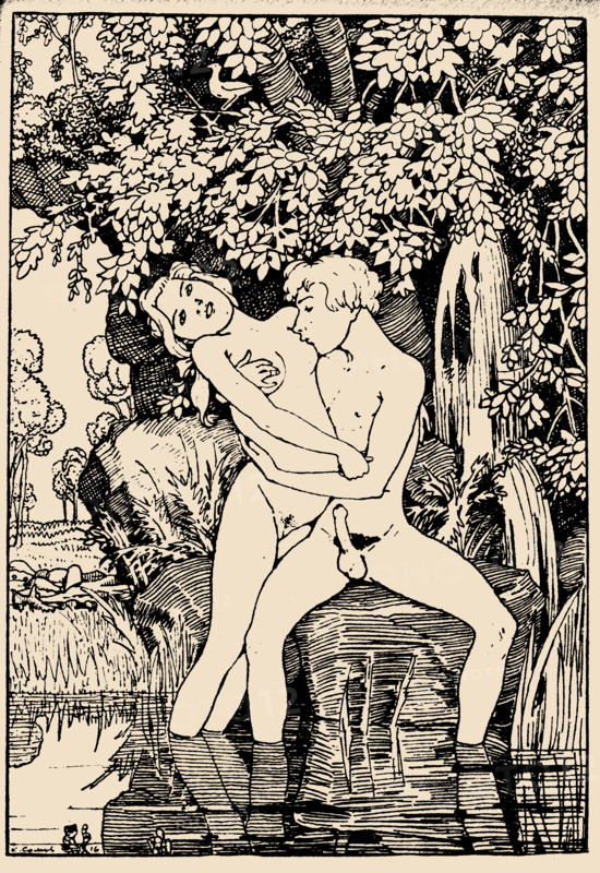 Illustration to "The Book of Marquise" by Franz Blei, 1916. Creator: Konstantin Somov.