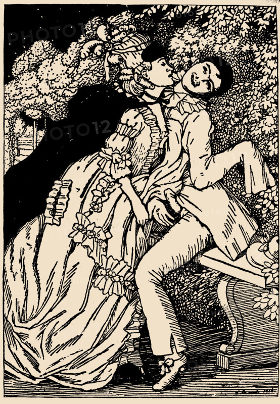 Illustration to "The Book of Marquise" by Franz Blei, 1916. Creator: Konstantin Somov.