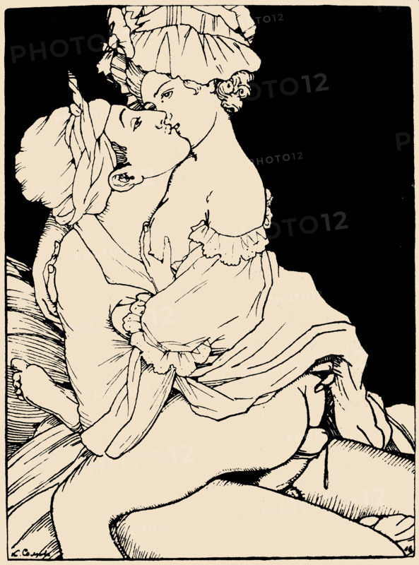Illustration to "The Book of Marquise" by Franz Blei, 1916. Creator: Konstantin Somov.
