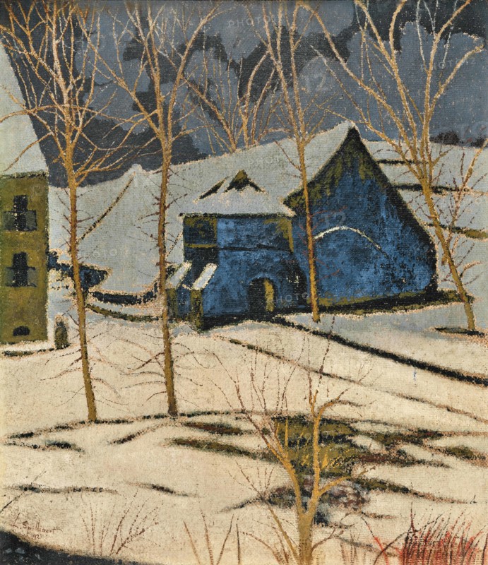 Karreveld with blue facade under snow, 1921. Creator: Leon Spilliaert.