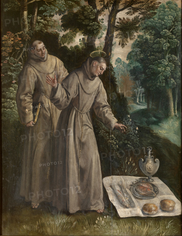 The Life of Saint Didacus of Alcalá: Saint Didacus Finds a Miraculous Meal, Between 1591 and 1600. Creator: Martin de Vos.