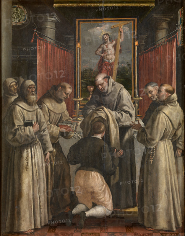 The Life of Saint Didacus of Alcalá: Saint Didacus receives the monastic... Between 1591 and 1600. Creator: Martin de Vos.