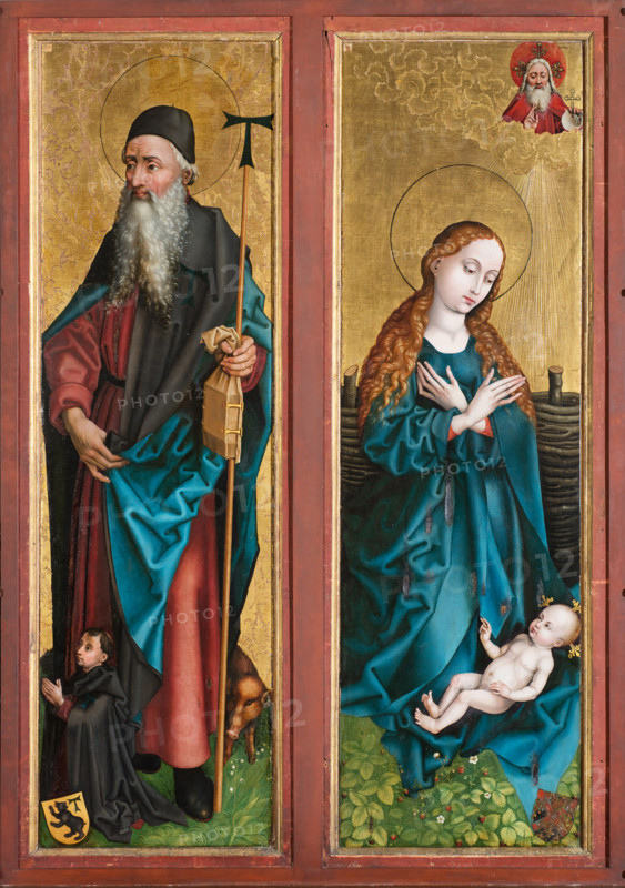 The Annunciation. Side panel of the Orlier Altarpiece: Nativity and Saint Anthony... c1470-1475. Creator: Martin Schongauer.