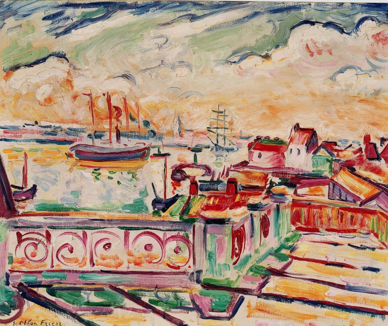 The port of Antwerp, 1906. Creator: Othon Friesz.