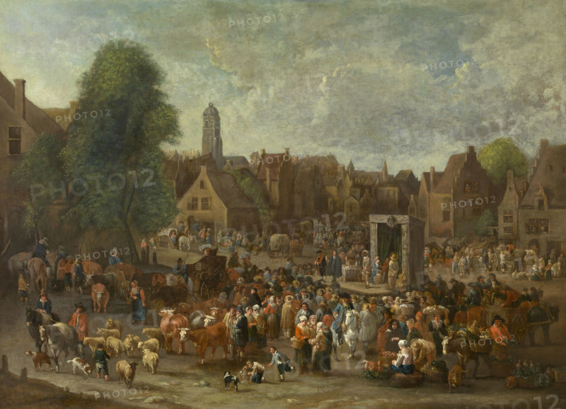 Market scene, End of 17th cen. Creator: Peter van Engelen.