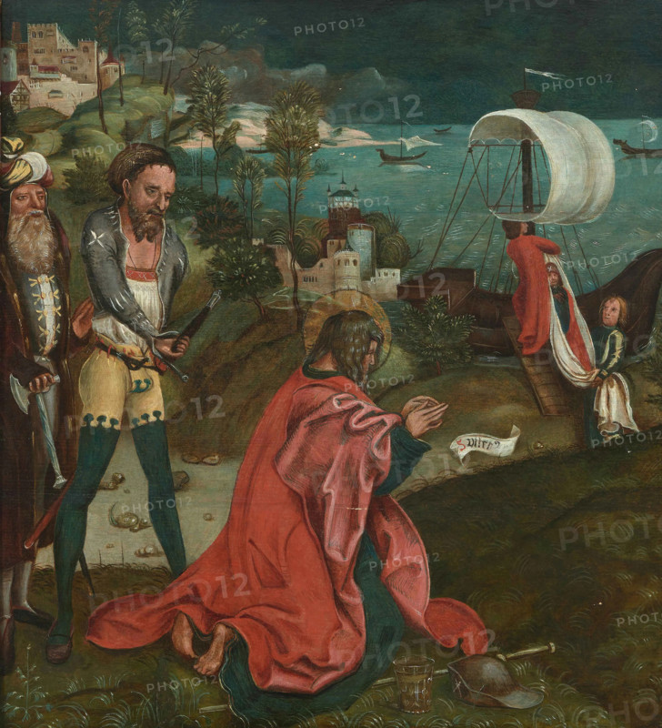 Saint James the Great is beheaded and his body is then shipped away, c1500. Creator: South German Master.
