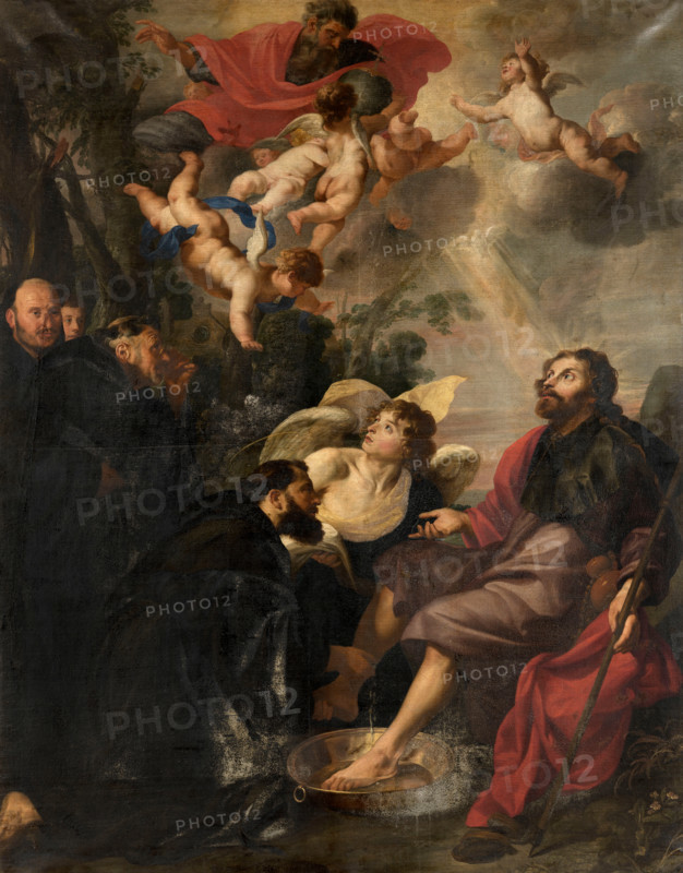 Saint Augustine Washes the Feet of Christ, 1636. Creator: Theodoor Rombouts.