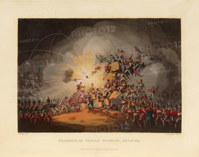 The storming of Ciudad Rodrigo by British infantry on 19 January 1812, 1814-1815. Creator: Thomas Sutherland.