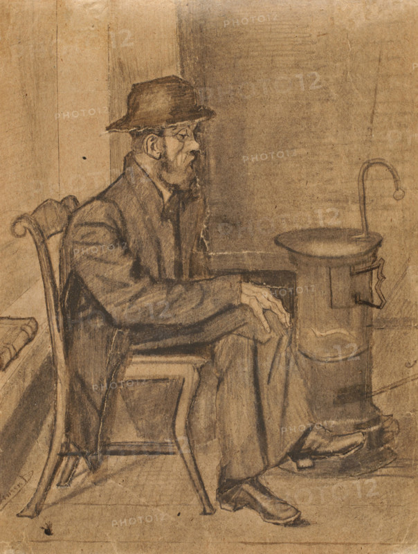 Old Man Warming Himself, 1881-1882. Creator: Vincent van Gogh.