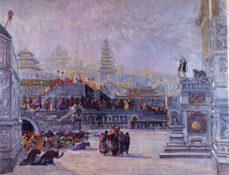 Stage design for the opera Turandot by Giacomo Puccini, 1926. Creator: Chini, Galileo (1873-1956).