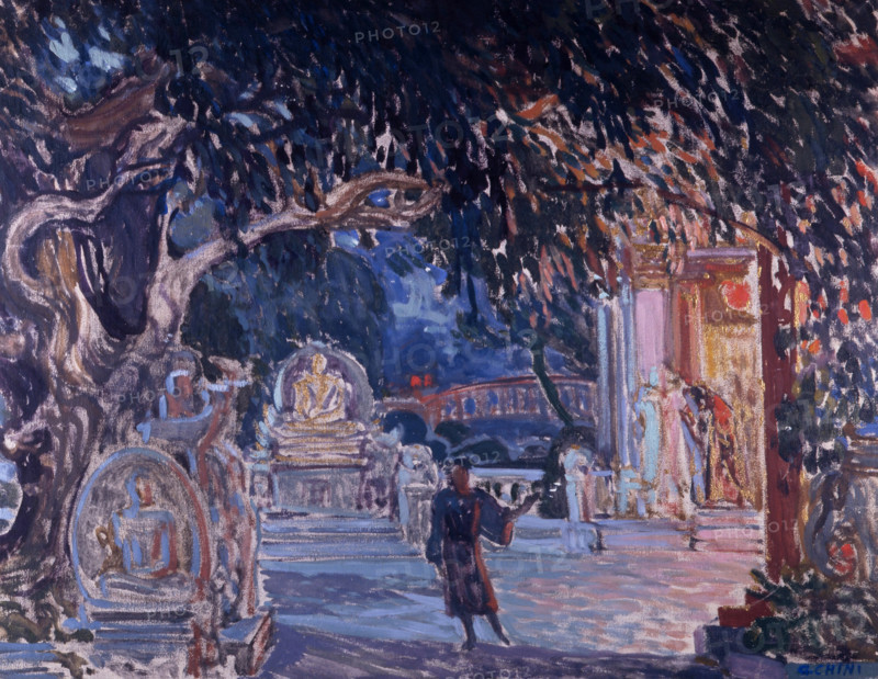 Stage design for the opera Turandot by Giacomo Puccini, 1926. Creator: Chini, Galileo (1873-1956).