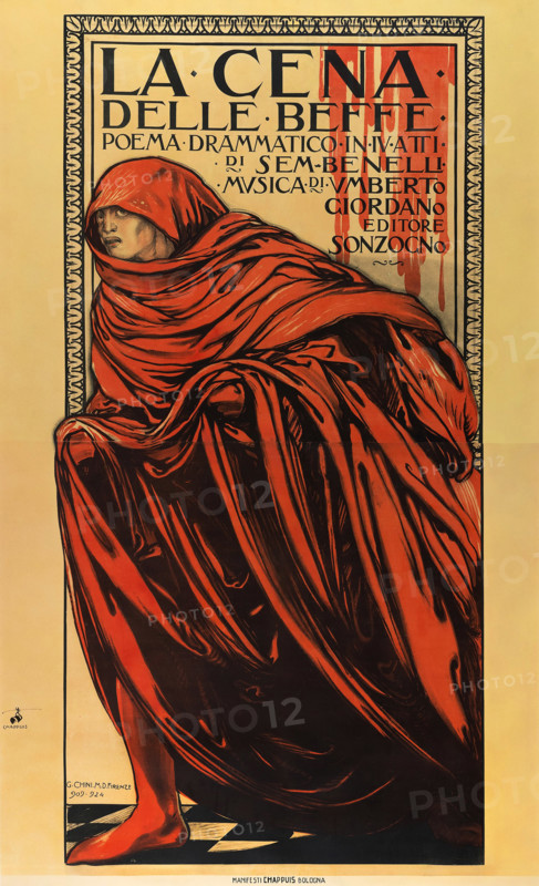 La cena delle beffe. Libretto by Sem Benelli, Opera by Umberto Giordano, 1924. Creator: Chini, Galileo (1873-1956).