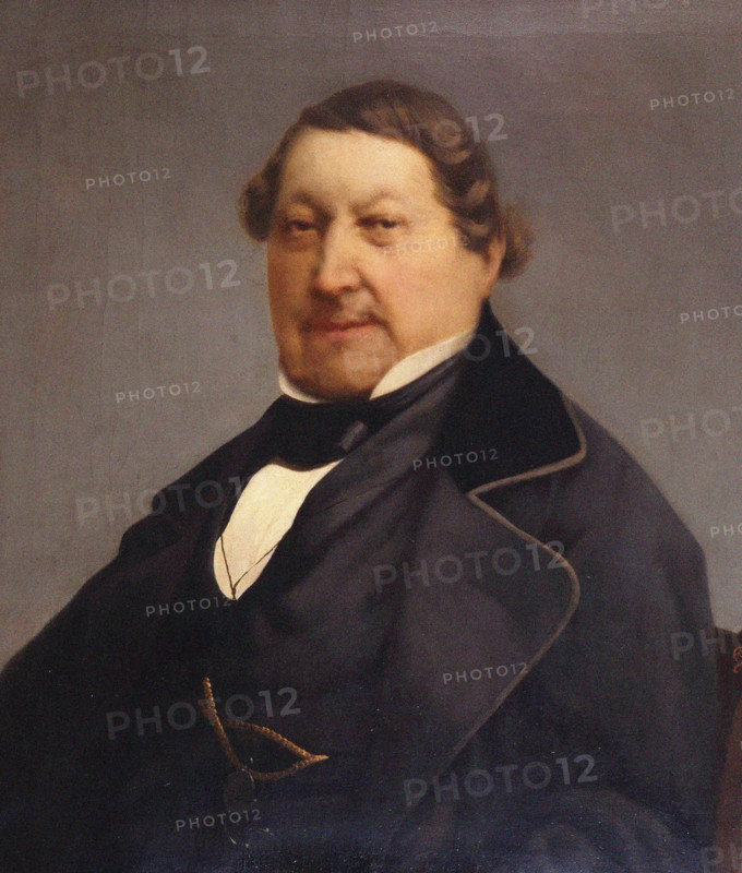 Portrait of the composer Gioachino Antonio Rossini (1792-1868). Creator: Pierpaoli, Giovanni (1833-1911).