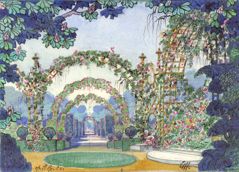 Stage design for the Opera "Il re" by Umberto Giordano, 1929. Creator: Marchioro, Edoardo (1882-1935).
