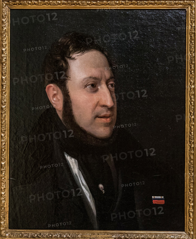 Portrait of the composer Gioachino Antonio Rossini (1792-1868), First half of the 19th cent. Creator: Riccardi, Luigi (1808-1877).