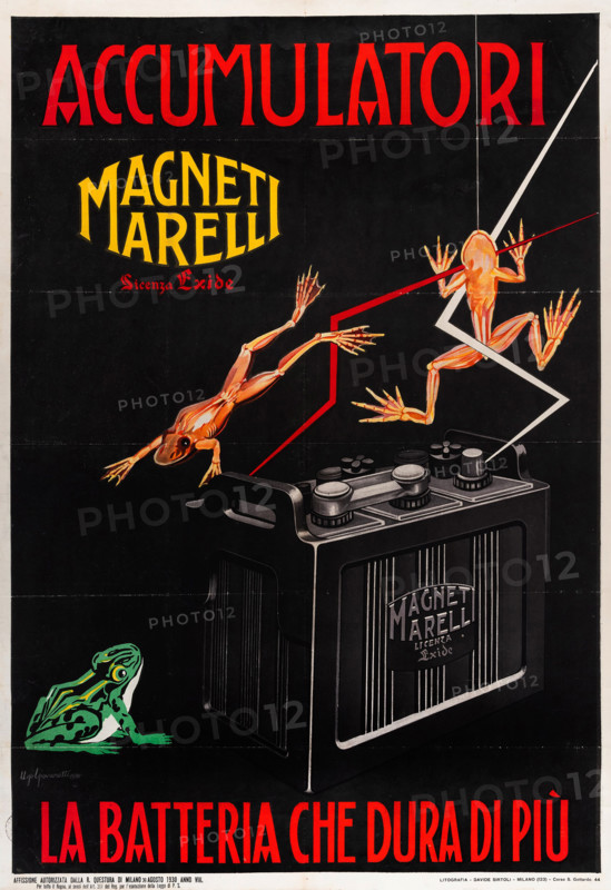 Magneti Marelli Batteries, 1930. Creator: Giovinetti, Ugo (active c. 1930).