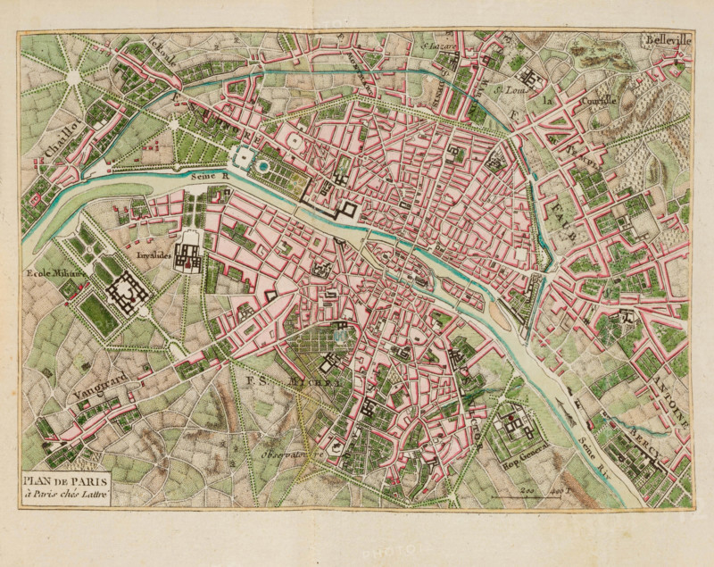 Map of the city of Paris, 1778. Creator: Lattré, Jean (active 1743-1793).