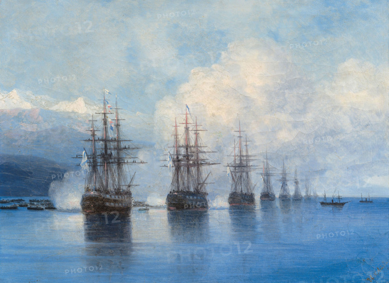 Sailing Ships off a Coast, 1880. Creator: Aivazovsky, Ivan Konstantinovich (1817-1900).