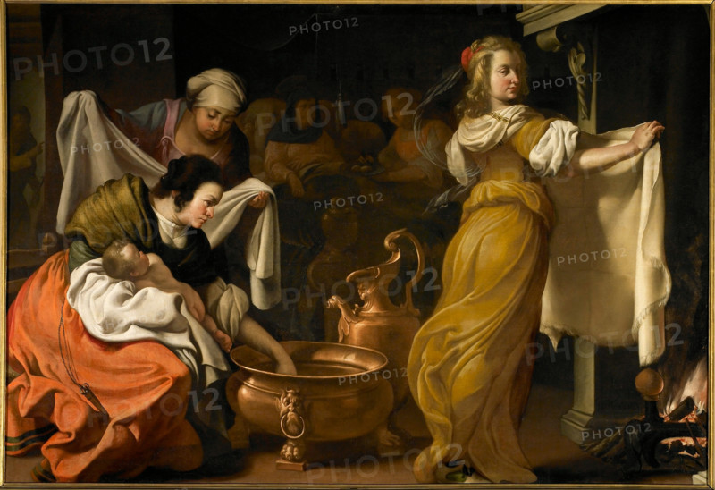The Birth of the Virgin, 1642. Creator: Miradori, Luigi, (Genovesino) (1605-1656).