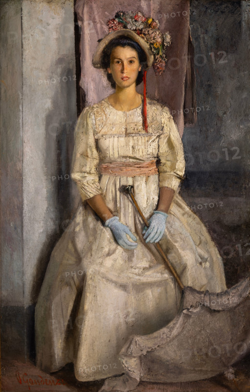Portrait of a lady with a parasol, c1948. Creator: Gaudenzi, Pietro (1880-1955).