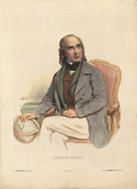 Portrait of Jacques Arago (1790-1855), 1850. Creator: Cattier, François Louis (1796-after 1859).