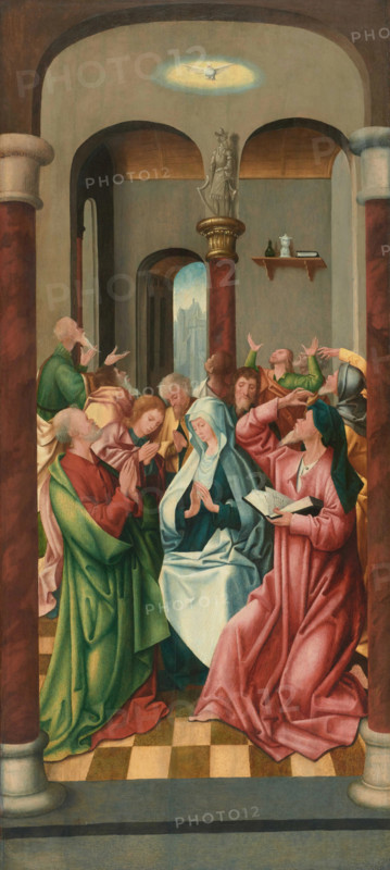 Pentecost (right panel of an altarpiece), First quarter of 16th cen. Creator: Overbeke, Adriaen van (active 1505-1530).