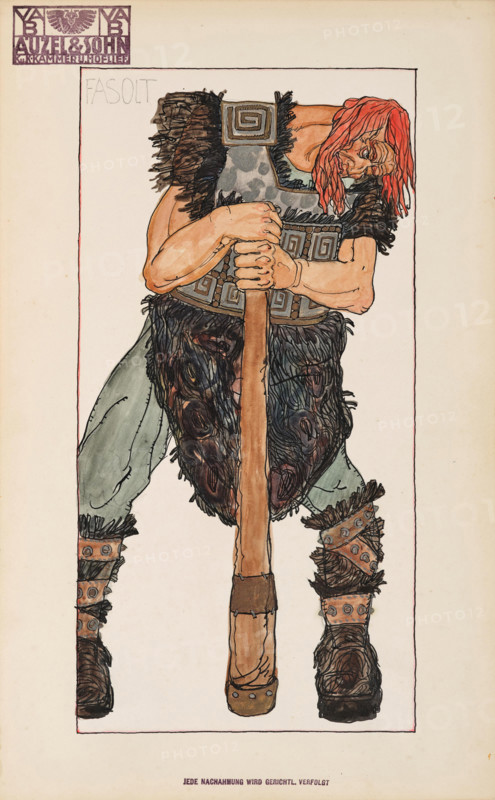 Fasolt. Costume design for the opera Das Rheingold by Richard Wagner. Creator: Lefler, Heinrich (1863-1919).