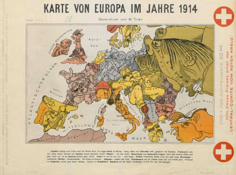 1914 European satirical map Creator: Trier, Walter (1890-1951).