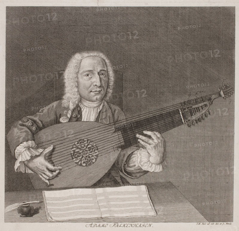 Portrait of the lutenist and composer Adam Falckenhagen (1697-1754), First half of the 18th cent. Creator: Stör, Johann Wilhelm (1705-1765).